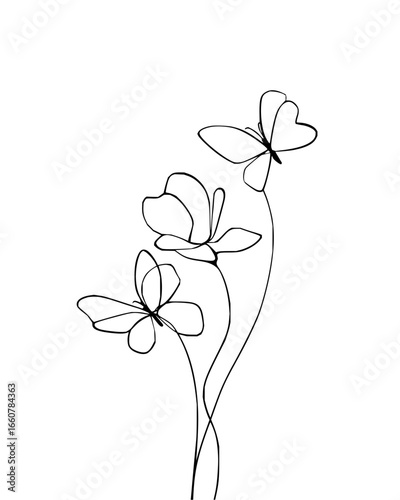 Chakra healing art minimalist butterfly flower line art for spiritual balance personal growth Ideal for meditation, yoga, and reiki practices