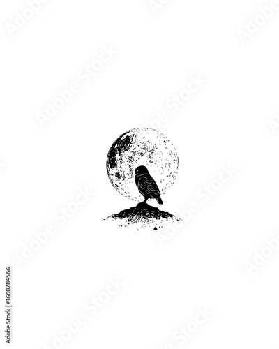 Owl moon mystical spiritual symbolism art print themes of mysticism, spirituality, and the power of intuition and wisdom