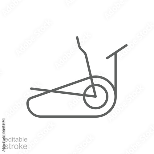 Elliptical trainer icon. Simple outline style. Fitness, yoga, gym, health, sport, energy, metal, lifestyle, training, exercise concept. Thin line symbol. Vector isolated design editable stroke