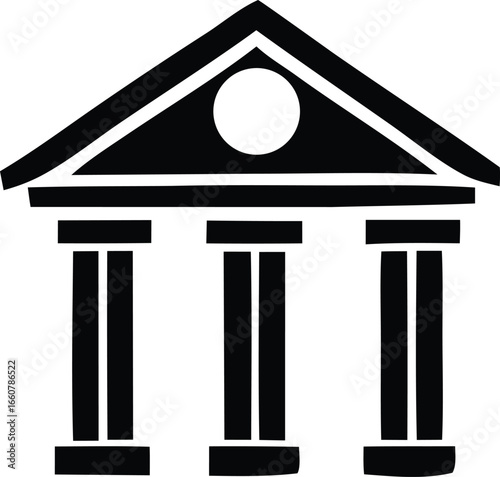 Classic architecture building facade with columns and pediment symbolizing government law justice and tradition