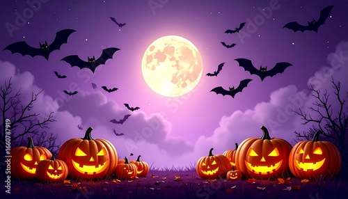 halloween background with pumpkins