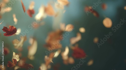 autumn leaves in the wind