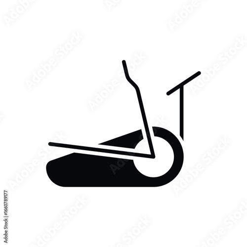 Elliptical trainer icon. Simple solid style. Fitness, yoga, gym, health, sport, energy, metal, lifestyle, training, exercise concept. Silhouette, glyph symbol. Vector isolated design