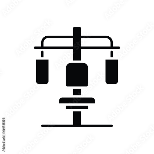 Butterfly gym machine icon. Simple solid style. Fitness, sport, training, equipment, power, strength, shoulder, chest, exercise concept. Silhouette, glyph symbol. Vector isolated design