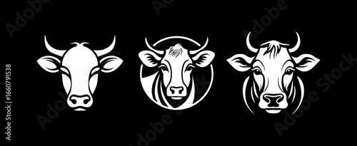 Cow Logo Black and White