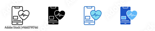 Digital Health  Icon Set Multiple Style Collection