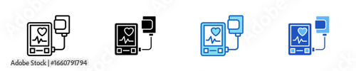Blood Pressure Monitor  Icon Set Multiple Style Collection