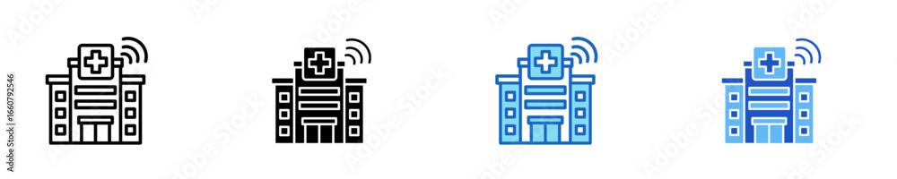 Fototapeta premium Smart Hospital Icon Set Multiple Style Collection