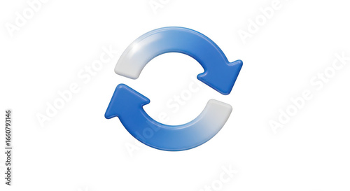 3d refresh, reload icon isolated on transparent background