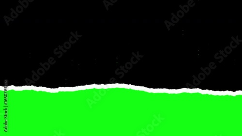 torn paper transition, with stop motion style. green screen background. 4k animation. 
