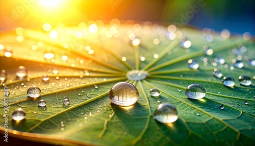 Macro Lotus Leaf with Morning Dew