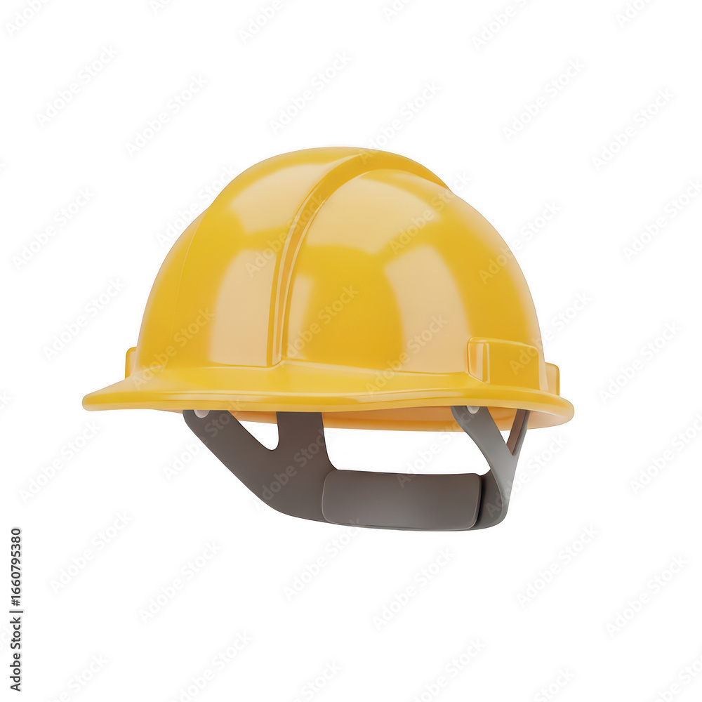 Fototapeta premium 3d yellow hard hat isolated on transparent background