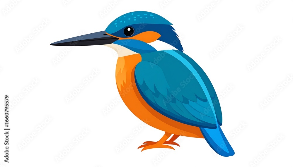 Fototapeta premium Colorful kingfisher illustration