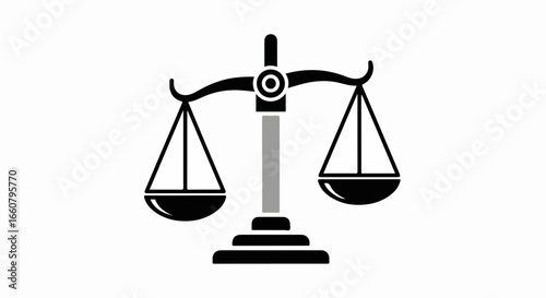 Symbol of justice and balance, scale icon representing law and fairness