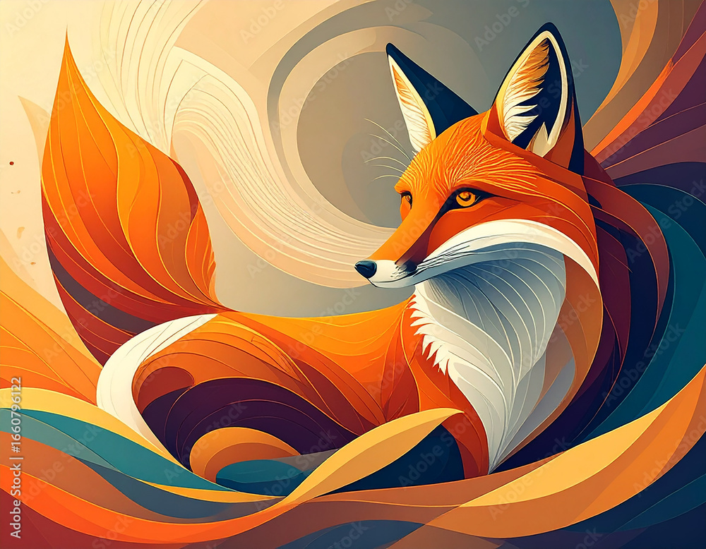 Obraz premium Abstract Fox Illustration
