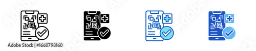 Digital Vaccine Passport  Icon Set Multiple Style Collection