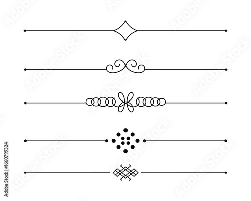 Elegant Divider Set: Ornamental Vector Separators for Graphic Design and Typography