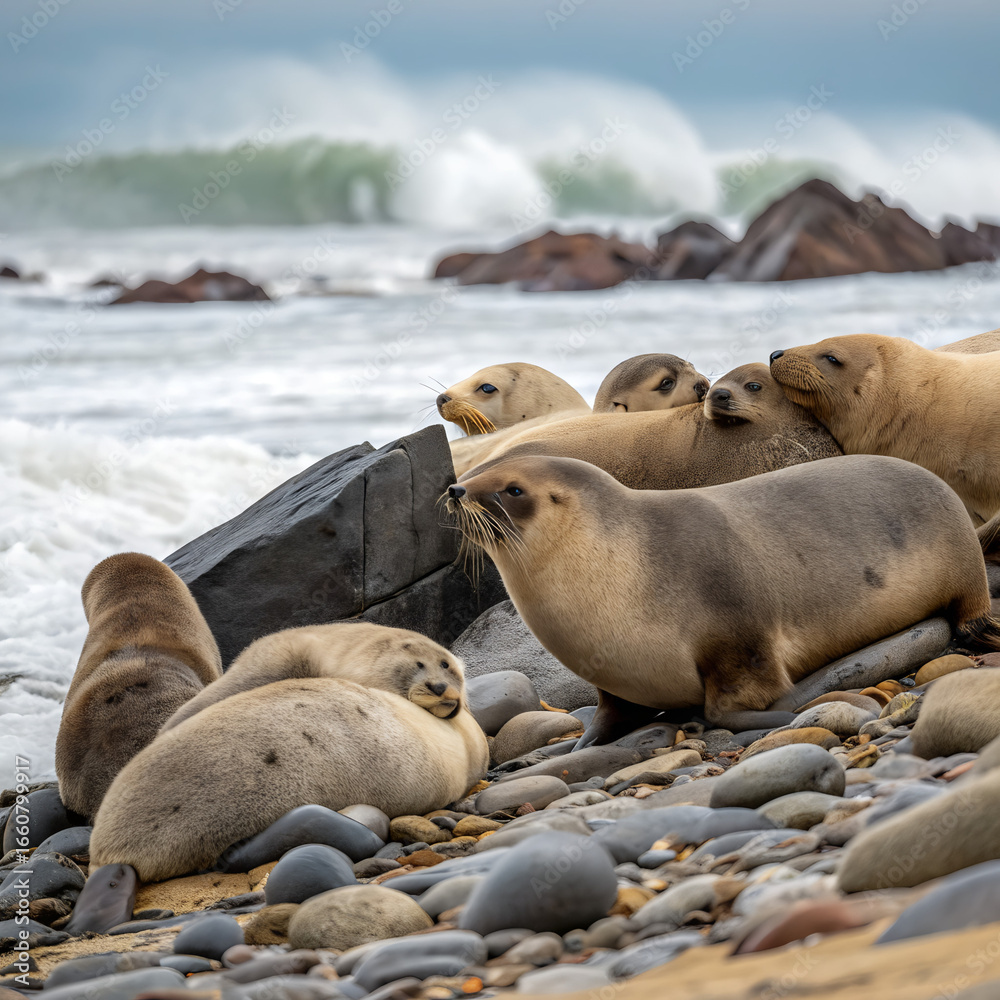 Fototapeta premium sea lion on the beach