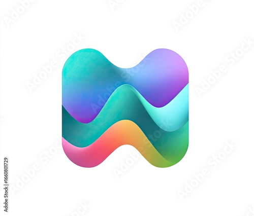 Colorful, abstract wavy logo design