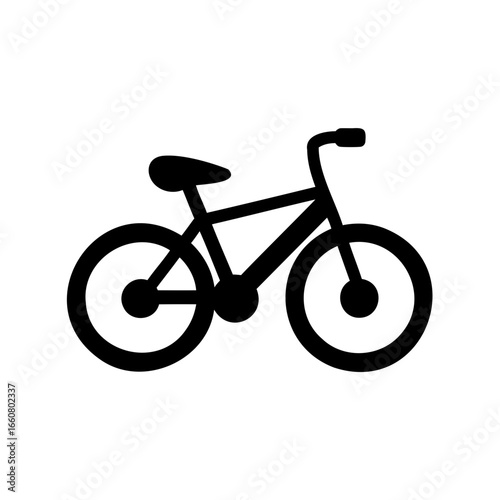 Simple black bicycle vector icon isolated on a white background illustration