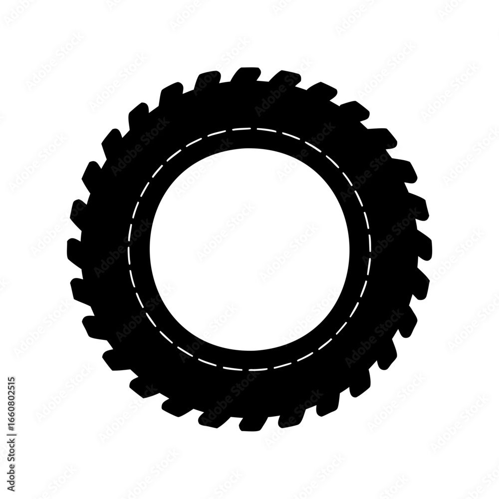 custom made wallpaper toronto digitalBlack and white tractor tire silhouette with tread and inner lines