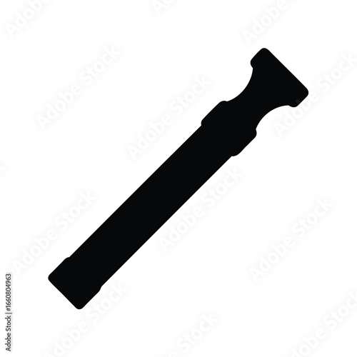 Silhouette of a Recorder Musical Instrument on a White Background