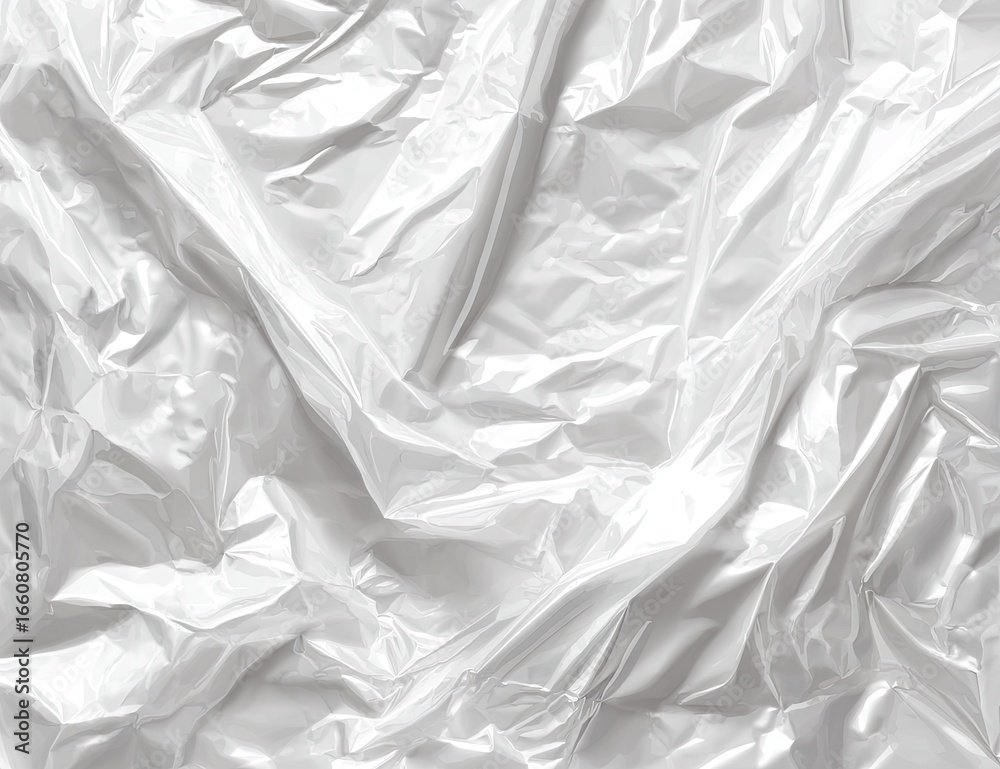 Obraz premium Wrinkled, translucent white plastic sheet