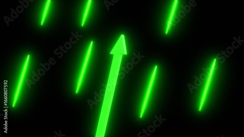 3D Animation of Rising Market Chart Arrow | Alpha Channel