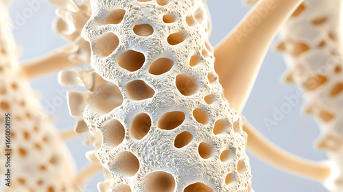 a bone cancer research for medical 3d illustration. Spine bone cancer medical concept with human skeleton anatomy, oncology diagnosis and treatment