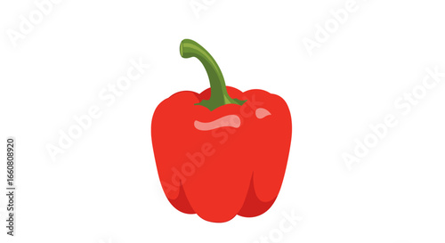 Vibrant red bell pepper isolated on white background perfect for healthy recipes and food content