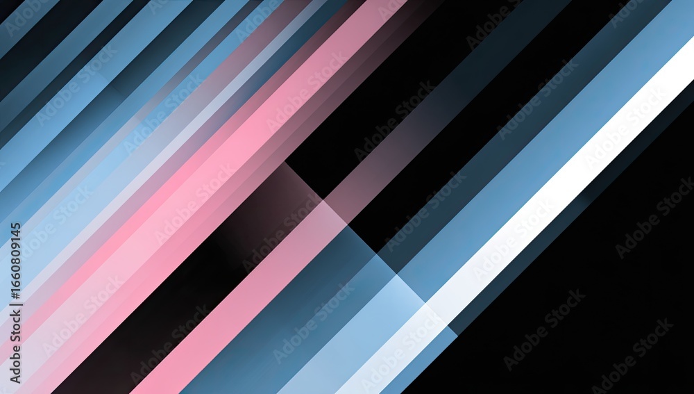 Obraz premium Abstract design with diagonal, translucent, colored stripes on a black background