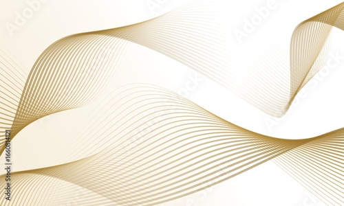 Elegant flowing golden waves and lines on a white background perfect for luxury product branding professional business presentations and stylish event invitations
