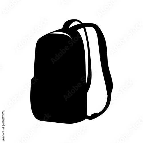 Monochrome vector illustration of a school backpack perfect for back to school