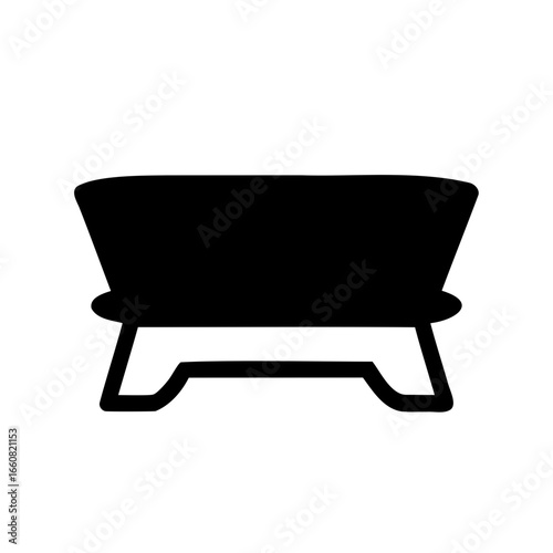 Silhouette of a simple barbecue grill, perfect for summer cookouts and gatherings