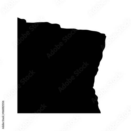 Cliff wall silhouette icon - Black silhouette icon of a cliff wall or vertical rock face, symbolizing rocky terrain, mountain climbing, hiking, adventure, and natural landscapes.
