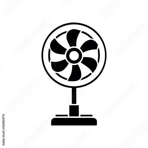 Table Fan Icon in Flat Style