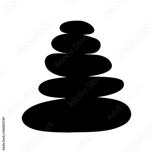 Zen stone stack silhouette icon