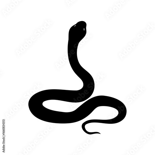 Snake silhouette with raised head icon
