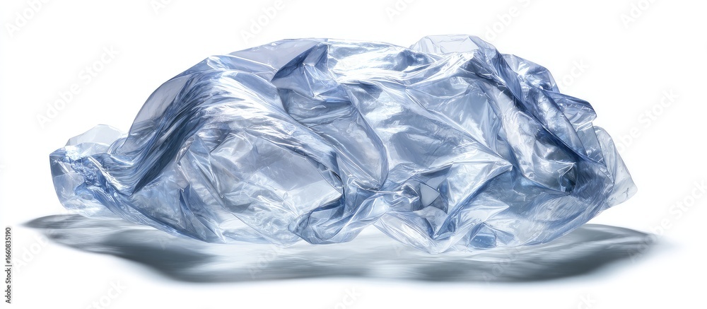 Fototapeta premium Crumpled light-blue plastic