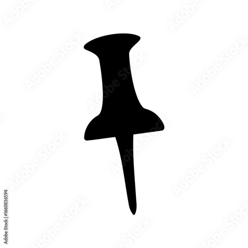 Silhouette of a push pin icon