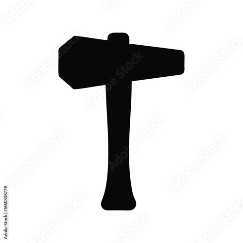 Silhouette of a sledge hammer tool used for construction work
