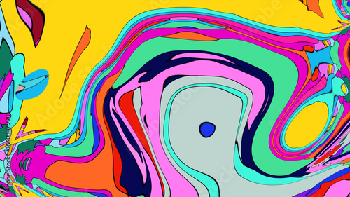 Colorful, abstract, fluid, and geometric background for a music festival