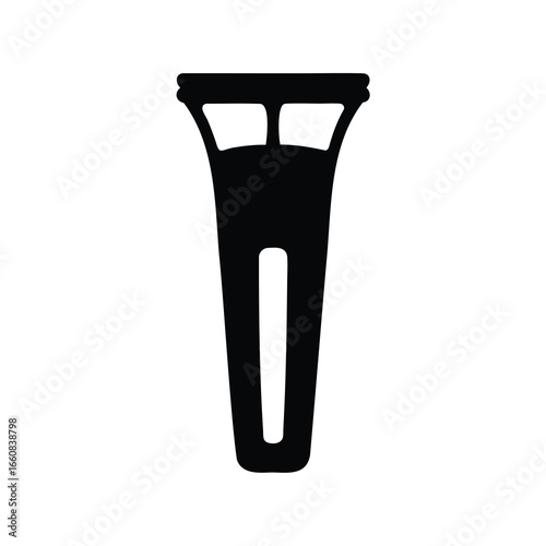 Water Filter Cartridge Housing Silhouette – Purification System Vector Icon - Black silhouette of a water filter cartridge housing, commonly used in reverse osmosis and under-sink filtration systems. 