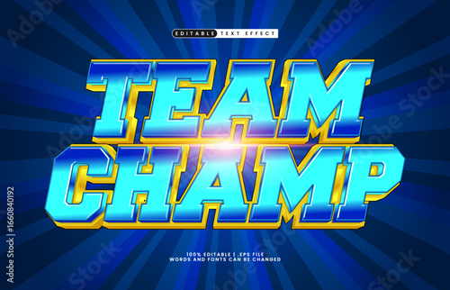 team champ editable text effect with a team and sport text effect