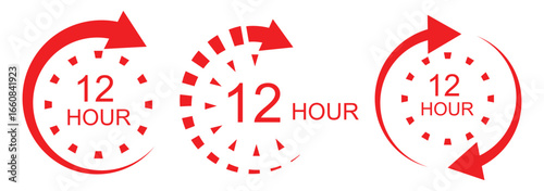 Transparent PNG available
Black and White 12 Hours Timer Icon with Arrow and Rectangular Clock Ticks