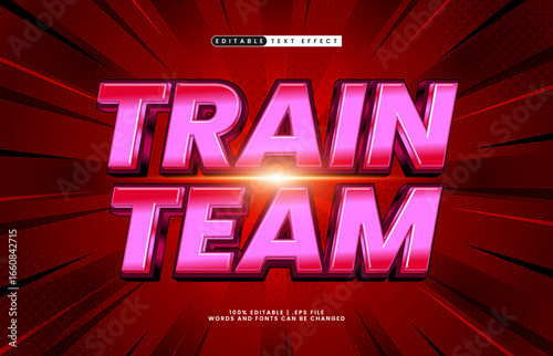 train team editable text effect with a team and sport text effect