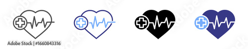 health care icon set multiple style
