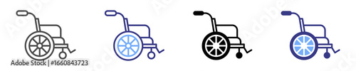 wheel chair icon set multiple style