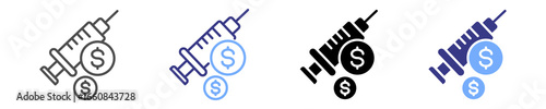 health care cost icon set multiple style