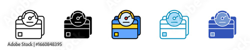 Credit Score  Icon Set Multiple Style Collection

